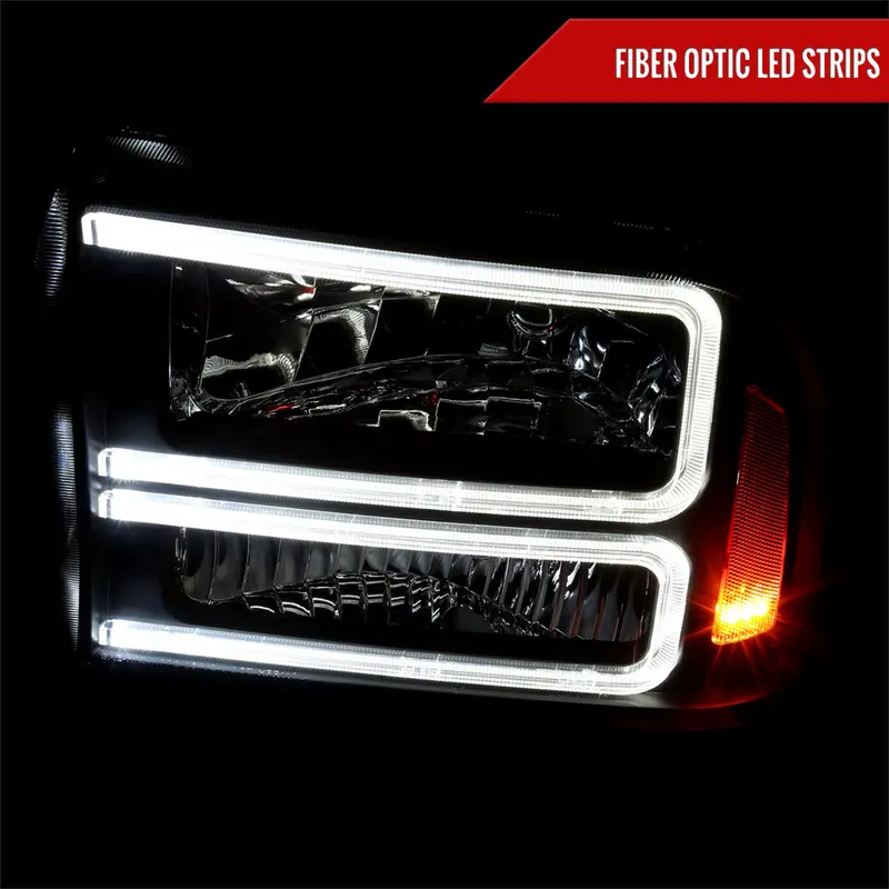 Spec-D 05-07 F250/F350/F450/F550 Super Duty Headlights Oem Style Black 2