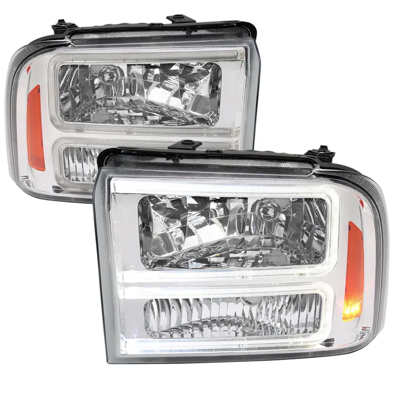 Spec-D 05-07 Ford F-250 F-350 Headlights Projector Chrome/Clear G3 1
