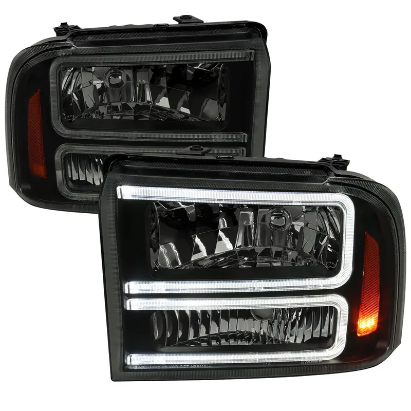 Spec-D 05-07 Ford F-250 F-350 Headlights Projector Smoked G3 1