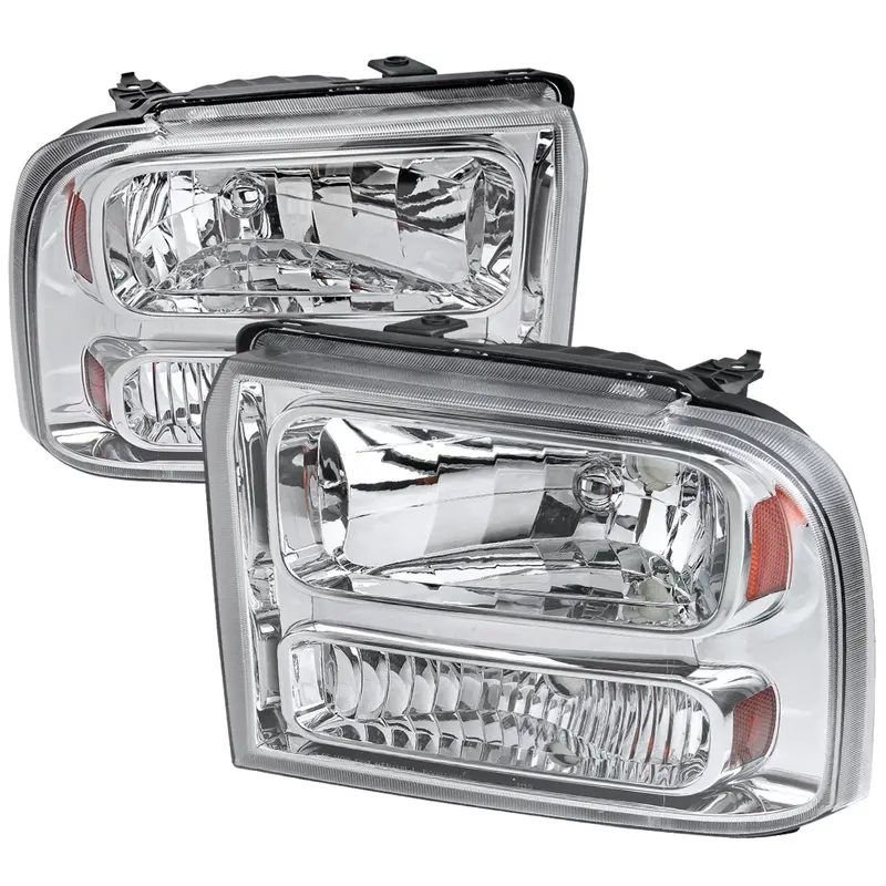 Spec-D 05-07 Ford F-250 Super Duty Headlights Chrome Amber Reflector 1