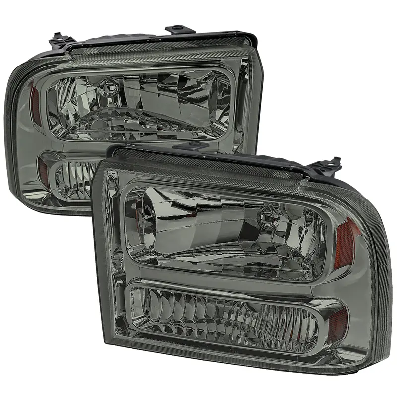 Spec-D 05-07 Ford F-250 Super Duty Headlights Smoked/Amber Reflector 1