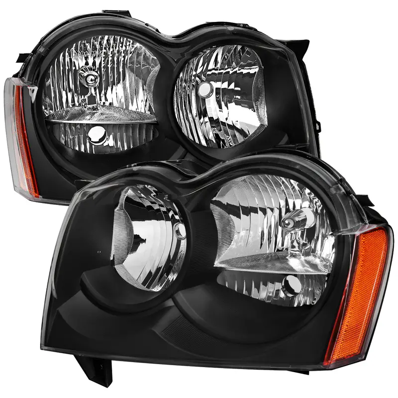 Spec-D 05-07 Jeep Grand Cherokee Headlights Oem Style Black 1