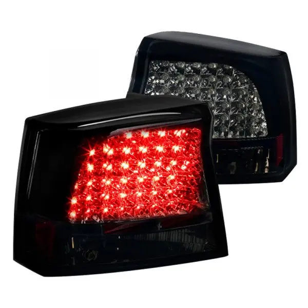 Spec-D 05-08 Dodge Charger Led Tail Lights Black/Smoked 1