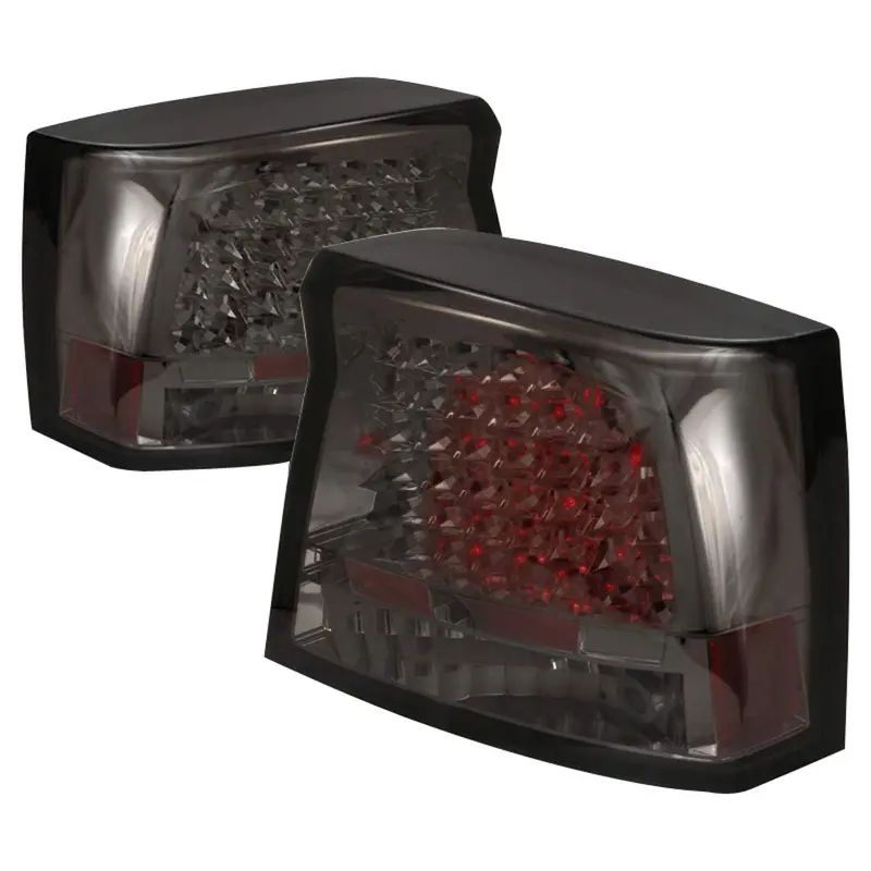 Spec-D 05-08 Dodge Charger Led Tail Lights Chrome/Smoked 1