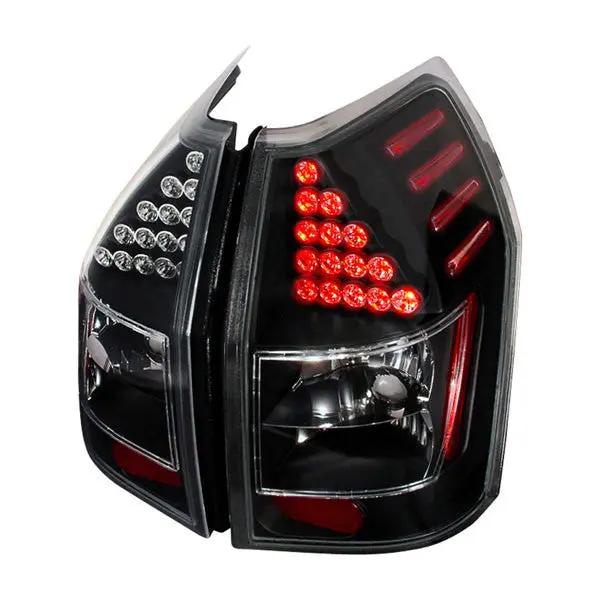 Spec-D 05-08 Dodge Magnum Led Tail Lights Matte Black/Clear 1