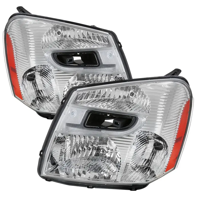 Spec-D 05-09 Chevy Equinox Headlights Oem Style Amber Reflector Chrome 1