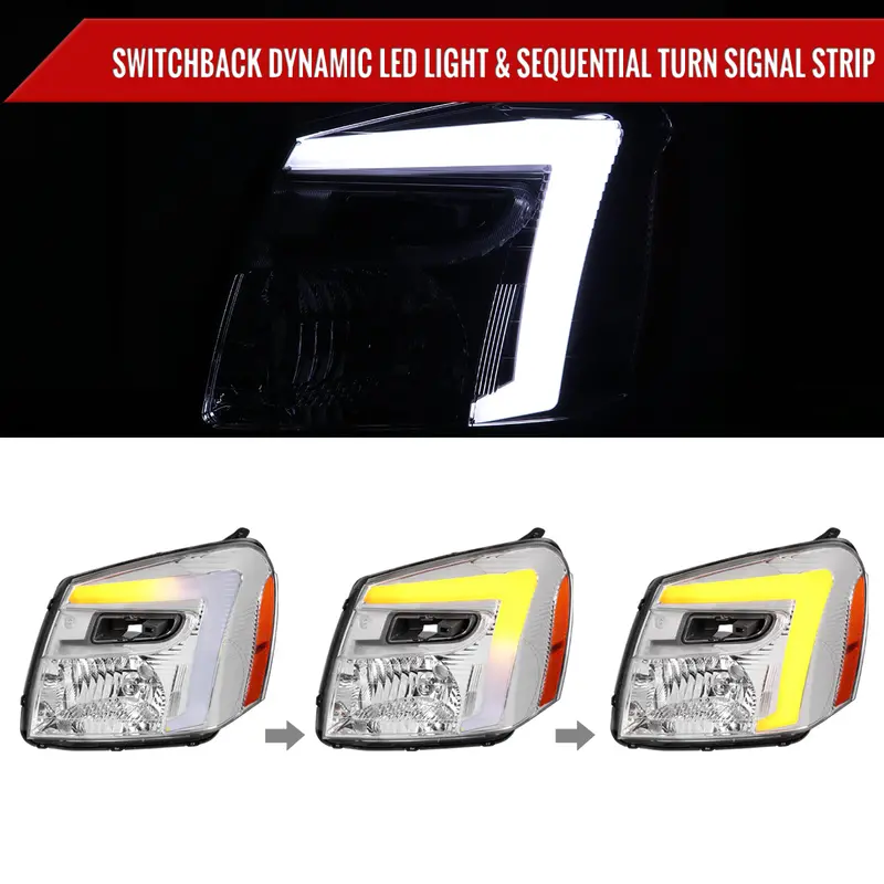 Spec-D 05-09 Equinox Headlights Oem Style Sequential Led Bar Chrome 2