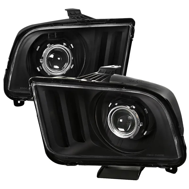 Spec-D 05-09 Ford Mustang H1 Bulb Projector Headlights Black 1