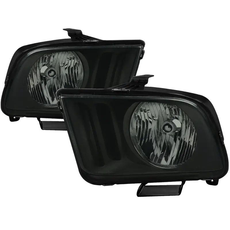 Spec-D 05-09 Ford Mustang Oe Style Matte Blk/ Light Smoked Headlights 1