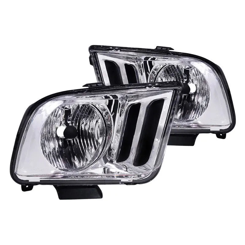 Spec-D 05-09 Ford Mustang Oem Style Headlights Chrome/Clear 1