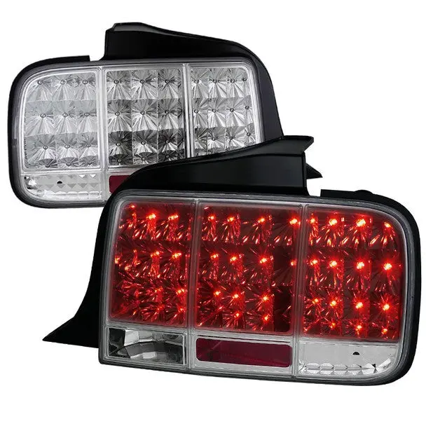 Spec-D 05-09 Ford Mustang Seq Led Tail Lights Chrome 1