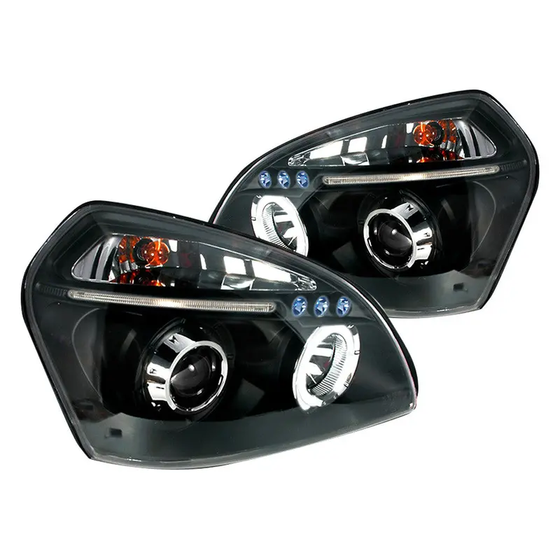 Spec-D 05-09 Hyundai Tucson Halo Projector Headlights Black 1