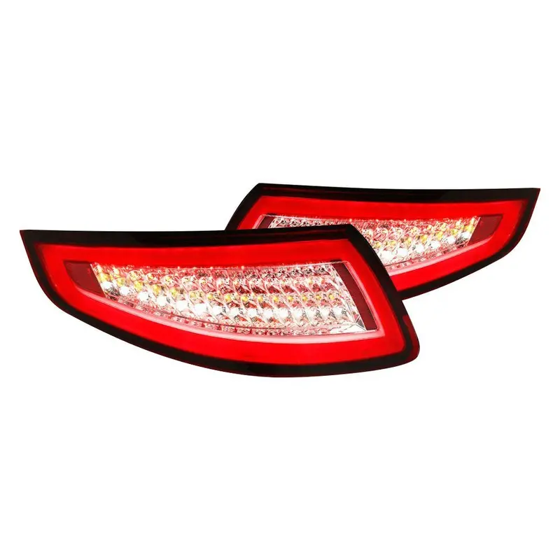 Spec-D 05-09 Porsche 911 997 Led Tail Lights Chrome/Red 1
