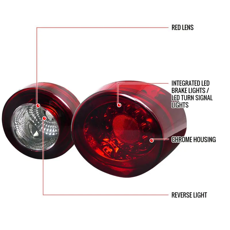 Spec-D 05-10 Chevy Cobalt Coupe Led Tail Lights Chrome/Red 2