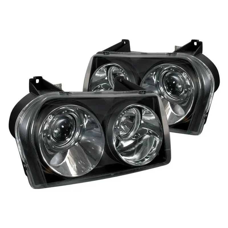 Spec-D 05-10 Chrysler 300 Projector Headlights Matte Black/Clear Lens 1