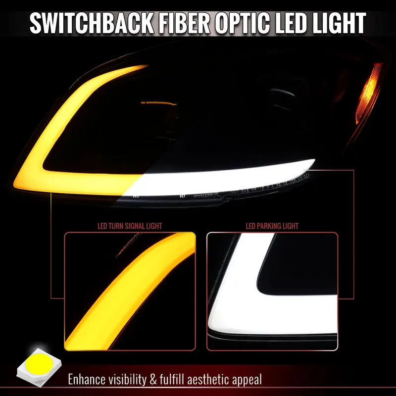 Spec-D 05-10 Cobalt Pontiac G5/Pursuit Headlights Led Bar Matte Black 2