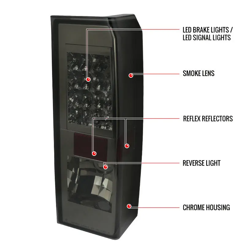 Spec-D 05-10 Hummer H3 Led Tail Lights Chrome/Smoked 2