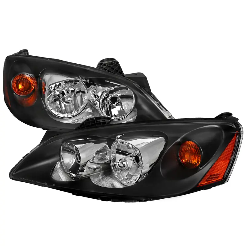 Spec-D 05-10 Pontiac G6 Headlights Oem Style Amber Reflectors Black 1