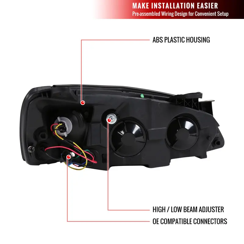 Spec-D 05-10 Pontiac G6 Projector Headlights Chrome/Smoked 2