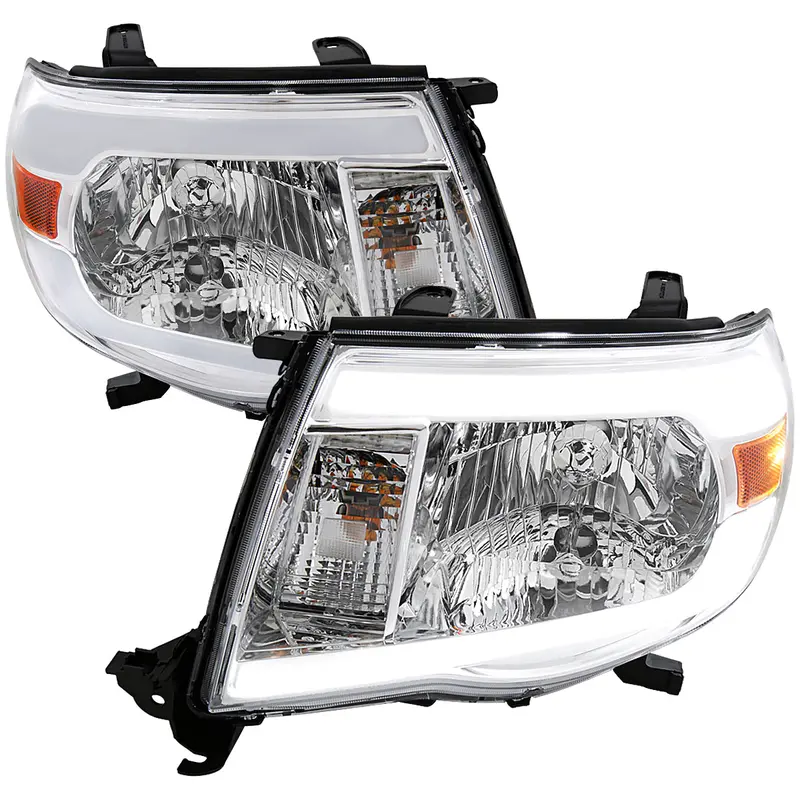 Spec-D 05-11 Tacoma Led Bar Headlights Oem Style Chrome 1