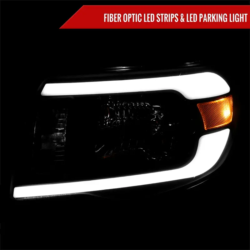 Spec-D 05-11 Tacoma Led Bar Oe Style Black W/ Smoked Lens Headlights 2