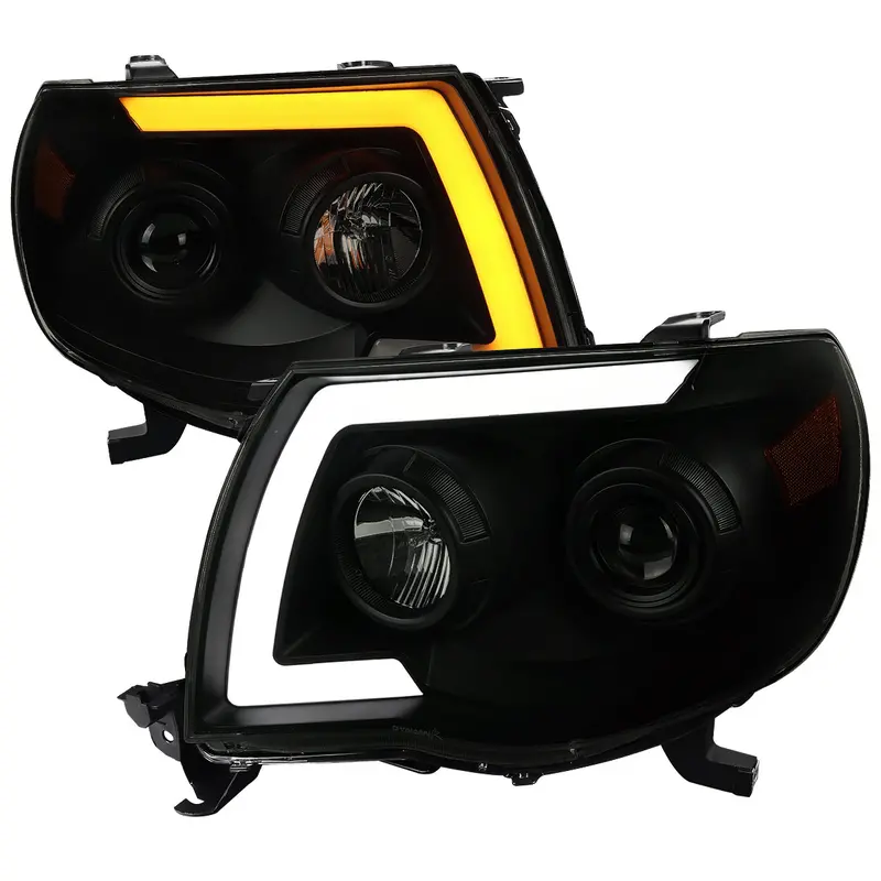Spec-D 05-11 Tacoma Led Bar Projector Headlights Seq Lights Blk Smoked 1