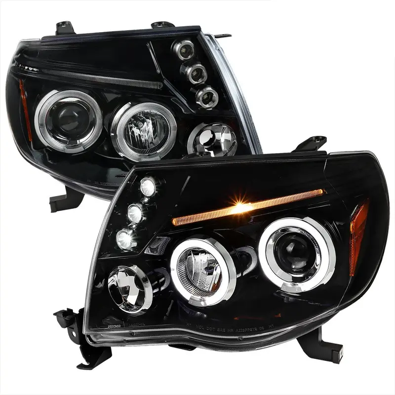 Spec-D 05-11 Toyota Tacoma Halo Projector Headlights Jet Black 1