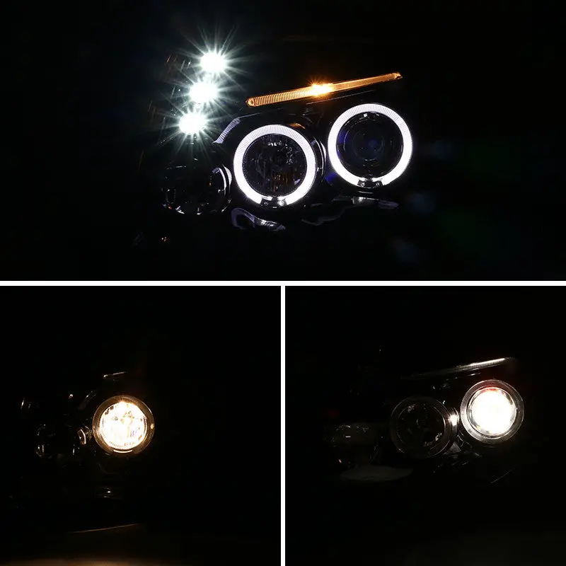 Spec-D 05-11 Toyota Tacoma Halo Projector Headlights Jet Black 2