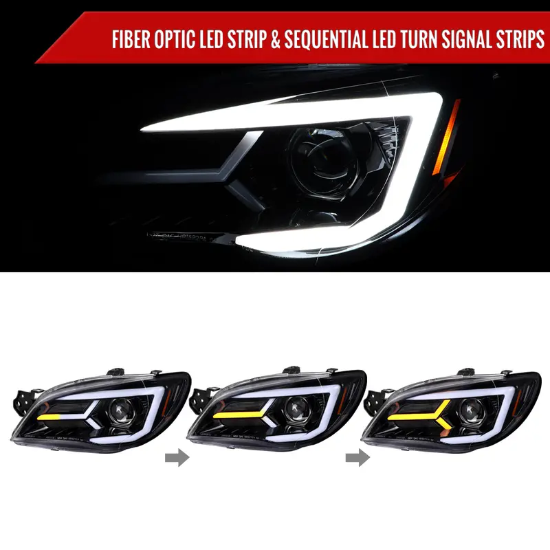 Spec-D 06-07 Subaru Wrx Sti Projector Headlights Jet Black. 2
