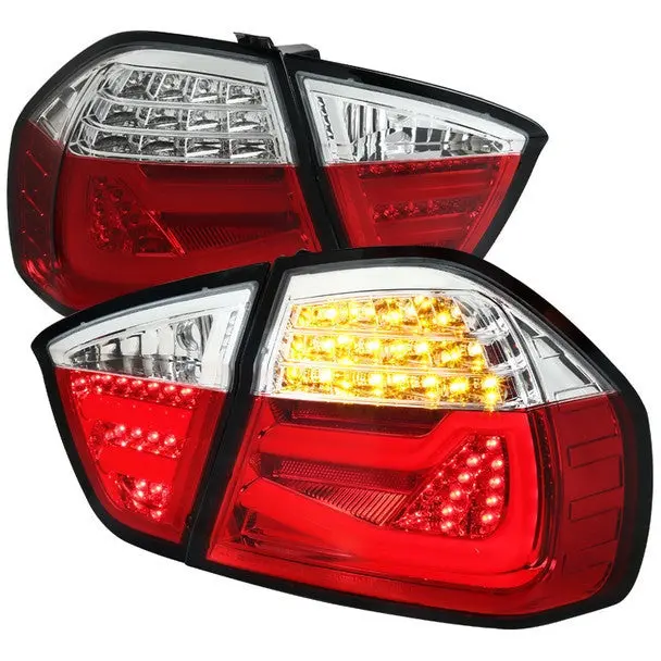 Spec-D 06-08 Bmw E90 Led Tail Lights Red 1