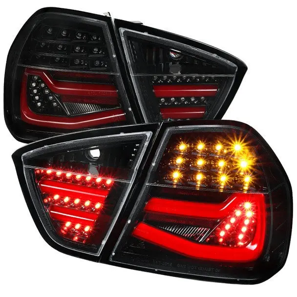 Spec-D 06-08 Bmw E90 Sedan Only Led Tail Lights Black 1