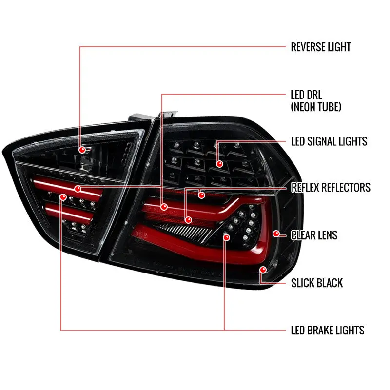 Spec-D 06-08 Bmw E90 Sedan Only Led Tail Lights Black 2