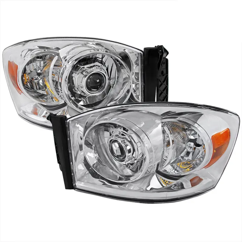 Spec-D 06-08 Dodge Ram 1500 2500 3500 Pro Headlights Chrome 1
