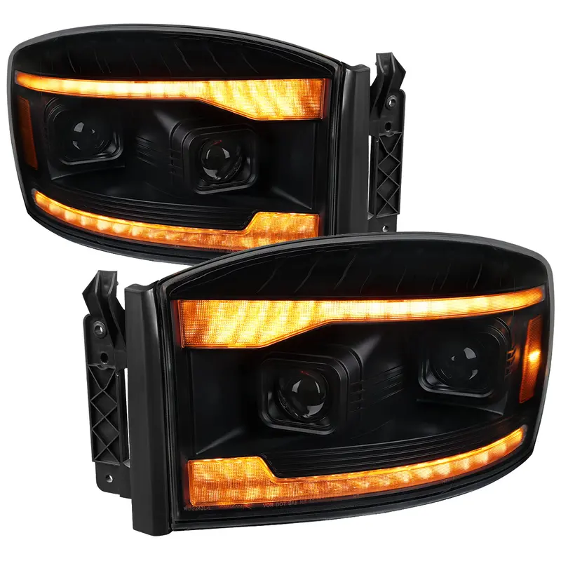 Spec-D 06-08 Dodge Ram 1500 2500 3500 Projector Headlight Black/Smoked 1