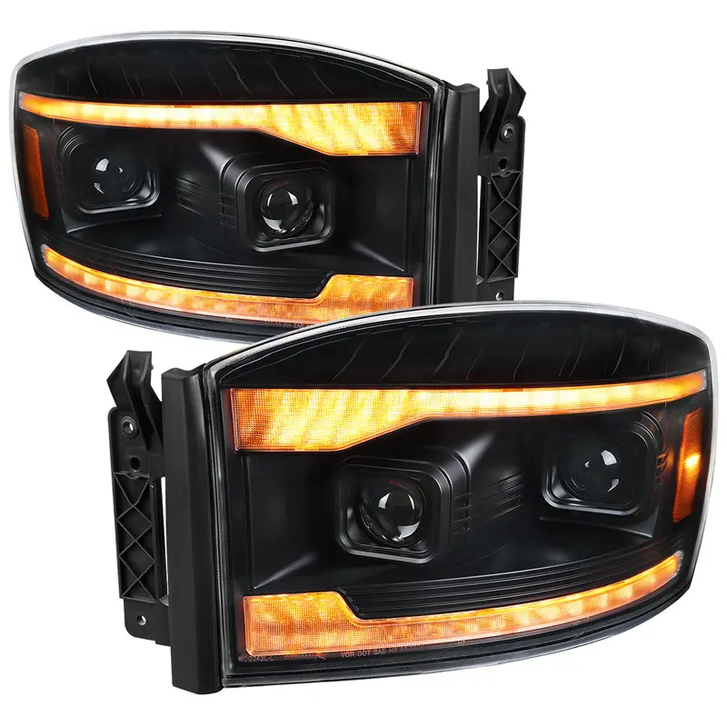 Spec-D 06-08 Dodge Ram 1500 2500 3500 Projector Led Headlight Black 1