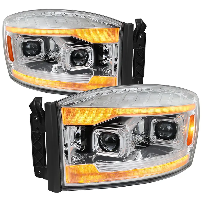 Spec-D 06-08 Dodge Ram 1500 2500 3500 Projector Led Headlight Chrome 1