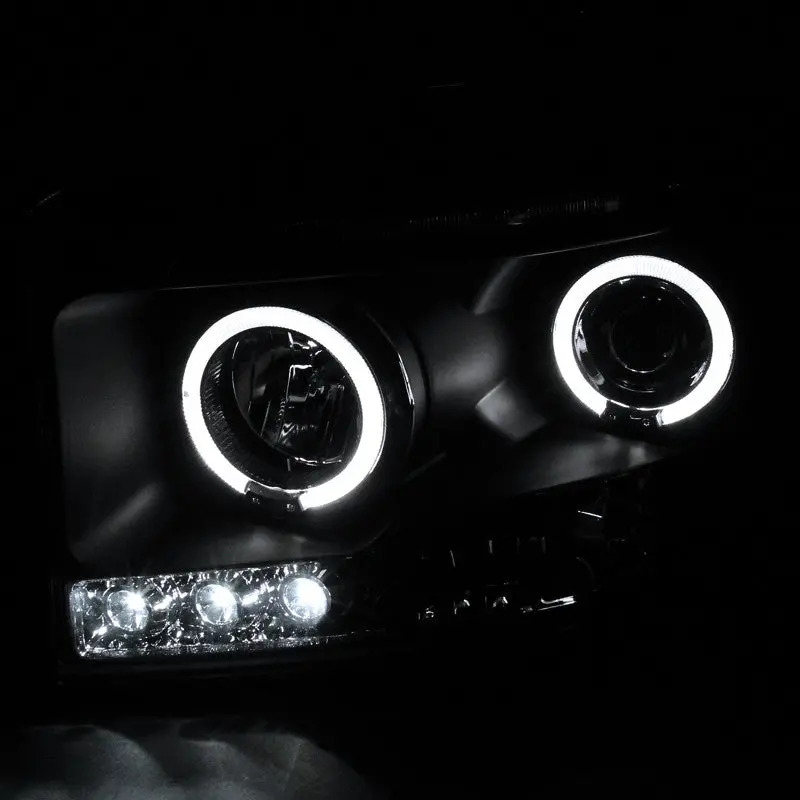 Spec-D 06-08 Dodge Ram Halo Led Projector Headlights Black 2