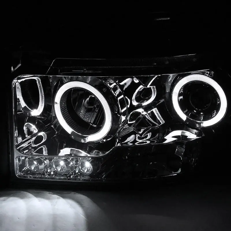 Spec-D 06-08 Dodge Ram Halo Led Projector Headlights Chrome 2