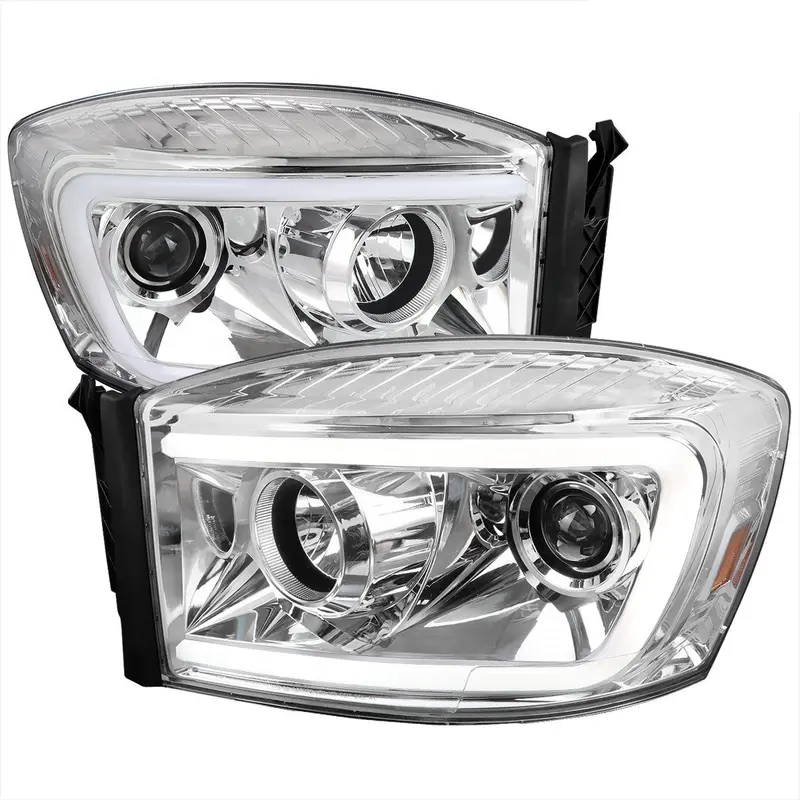 Spec-D 06-08 Dodge Ram Led C-Bar Headlights Chrome 1