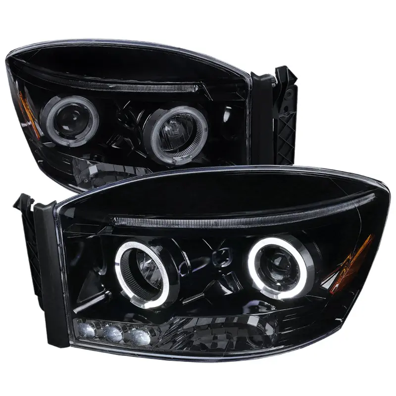 Spec-D 06-08 Dodge Ram Projector Headlights Black Smoked 1