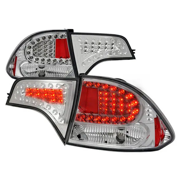 Spec-D 06-08 Honda Civic 4D Led Tail Lights Chrome 1