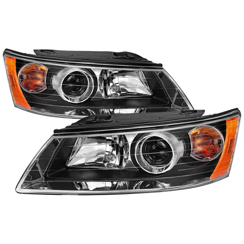 Spec-D 06-08 Hyundai Sonata Projector Headlights Matte Black 1