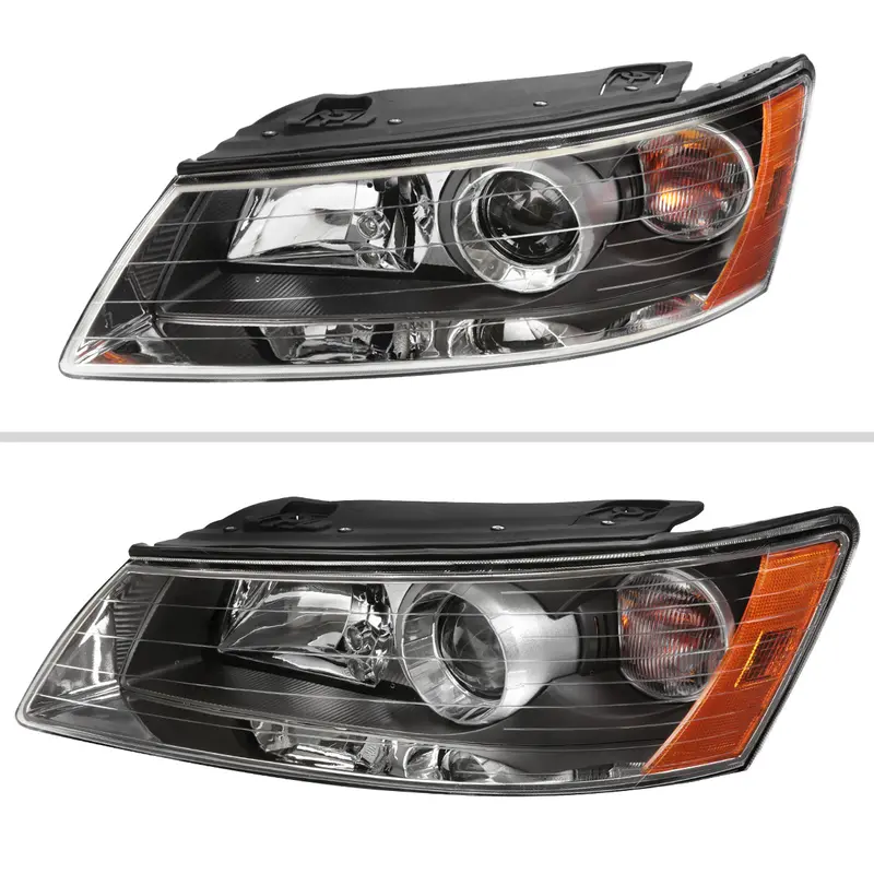 Spec-D 06-08 Hyundai Sonata Projector Headlights Matte Black 2