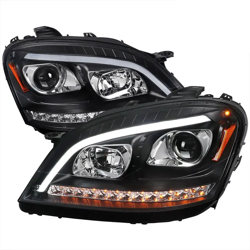 Spec-D 06-08 Mercedes W164 Projector Headlights Seq Led Bar Black 1