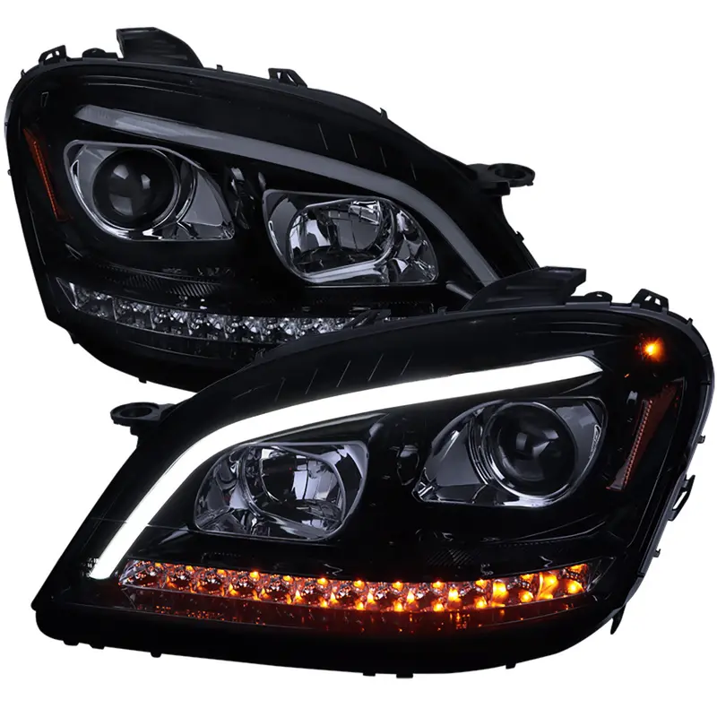 Spec-D 06-08 Mercedes W164 Sequential Headlights Black/Smoked 1