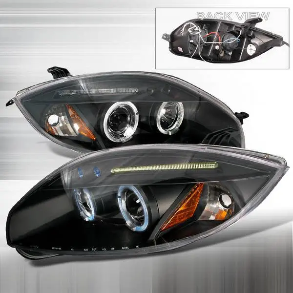 Spec-D 06-08 Mitsubishi Eclipse Halo Projector Headlights Black 2