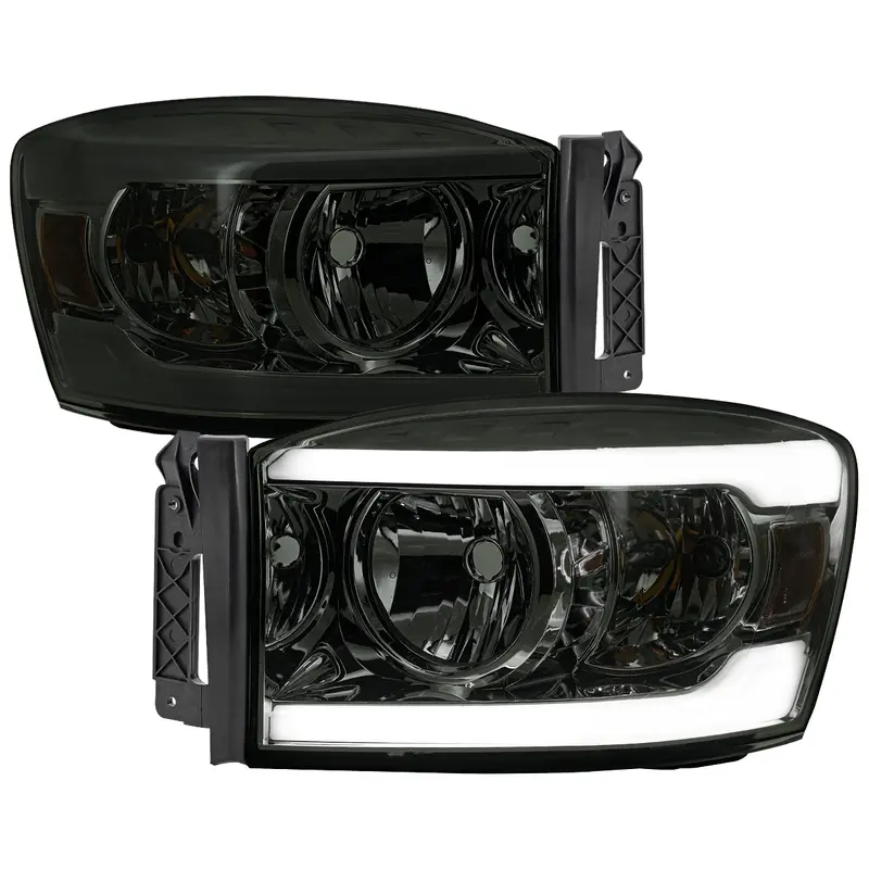 Spec-D 06-08 Ram 1500/06-09 Ram 2500 3500 Headlights Smoked 1