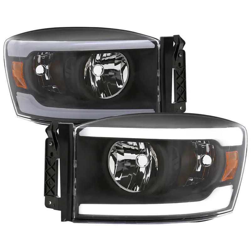 Spec-D 06-08 Ram 1500 2500 3500 Headlights Led Tube Oem Style Black 1
