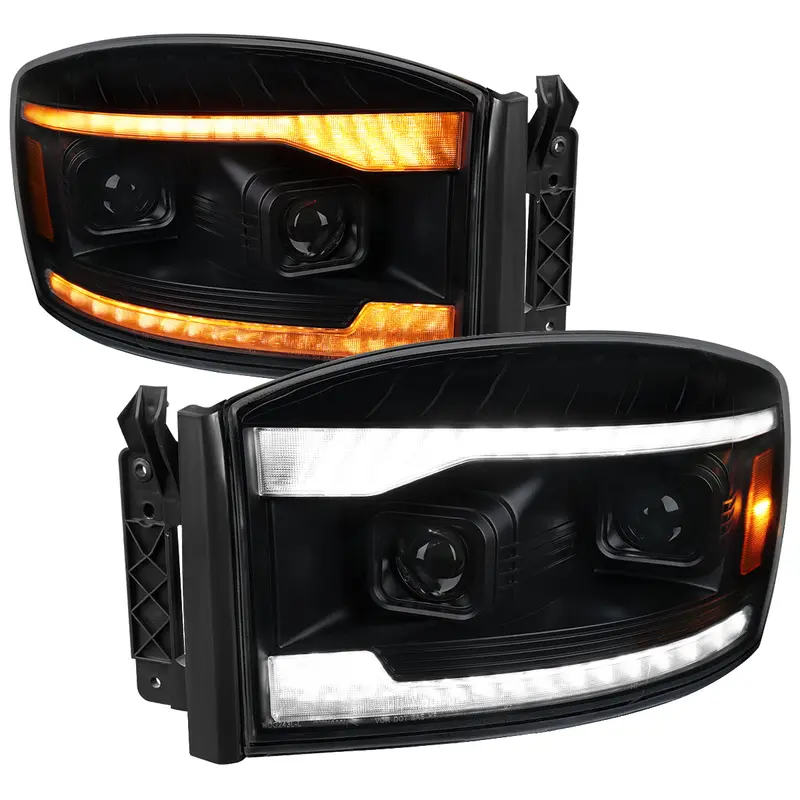 Spec-D 06-08 Ram 1500 Ram 2500 3500 Seq Projector Headlights Smoked 1