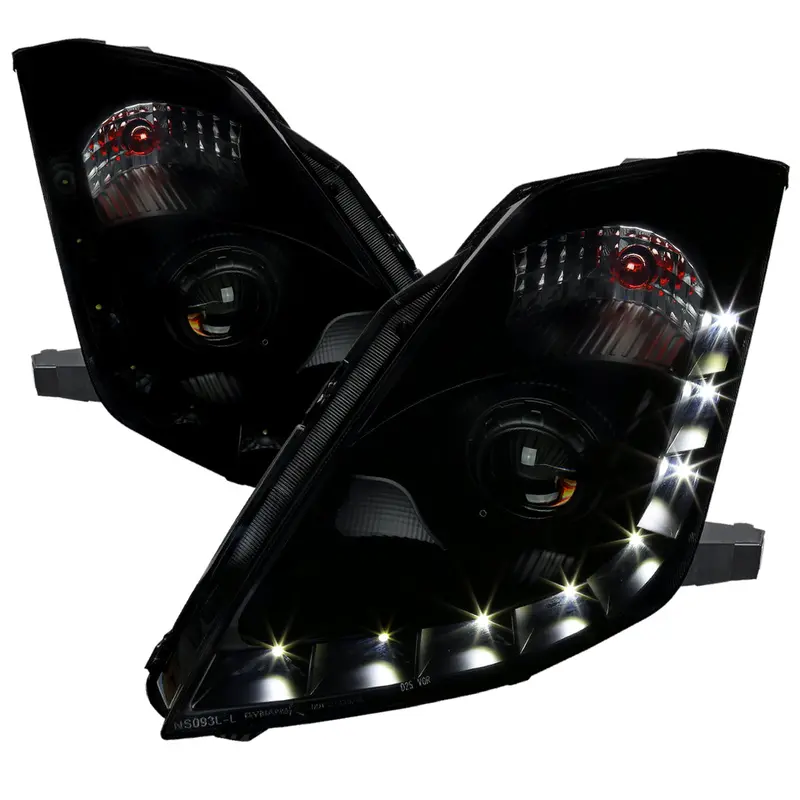 Spec-D 06-09 350Z Led Projector Headlights Black/Smoked Lens 1